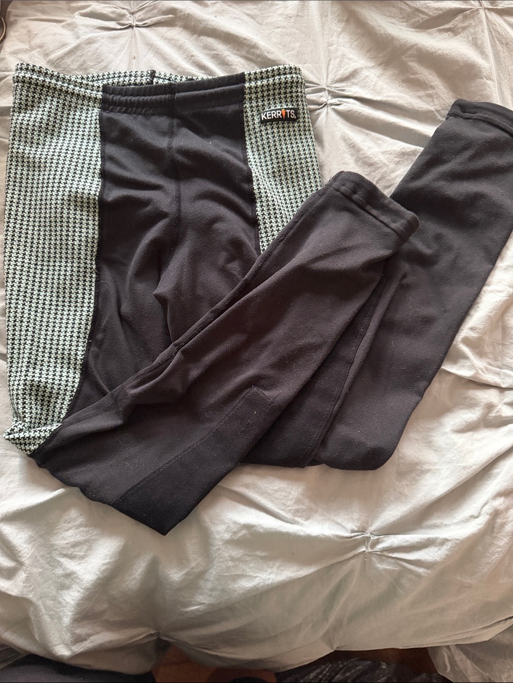 Kerrits Black with Mint Houndstooth Kids Leggings